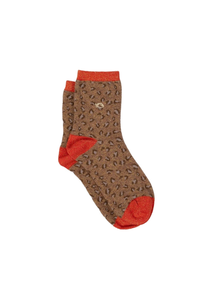 Chaussettes à Paillettes Léopard - Orange - BILLYBELT
