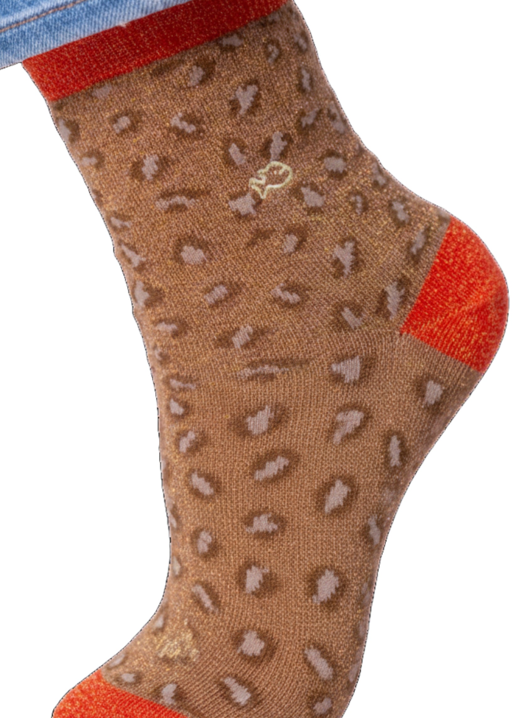 Chaussettes à Paillettes Léopard - Orange
