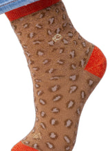 Chaussettes à Paillettes Léopard - Orange