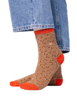 Chaussettes à Paillettes Léopard - Orange