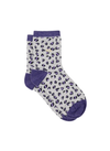 Chaussettes à Paillettes Léopard - Écru & Violet