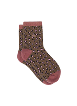 Chaussettes à Paillettes Léopard - Marron & Rose