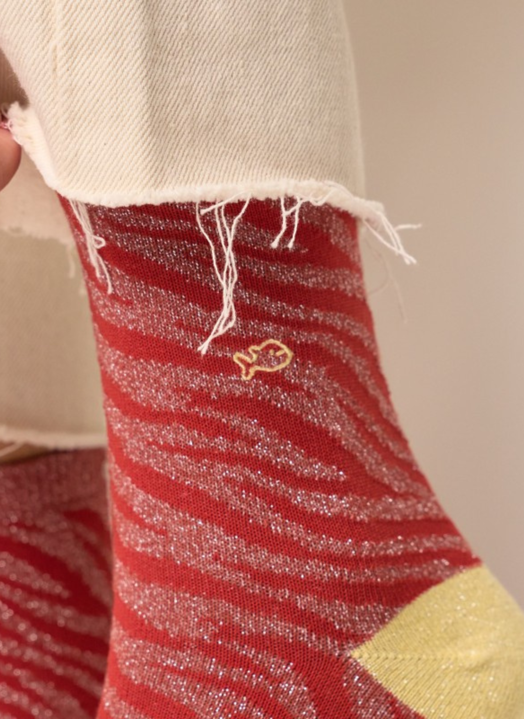 Chaussettes à Paillettes Zèbre - Bordeaux