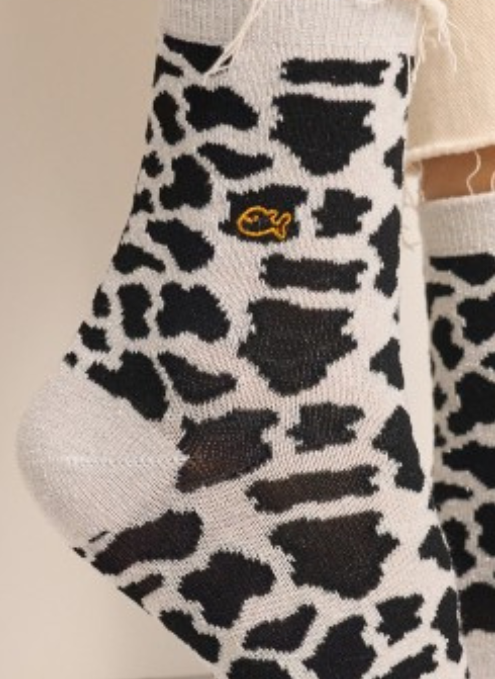Chaussettes à Paillettes Vache - Noir & Blanc