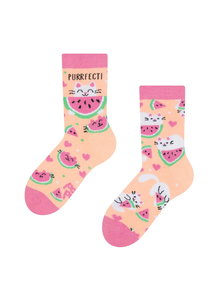 Chaussettes Enfants Chats et Pastèques - Dedoles