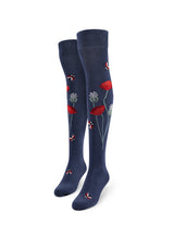 Chaussettes au-dessus des genoux Coccinelles et Fleurs de Pavot