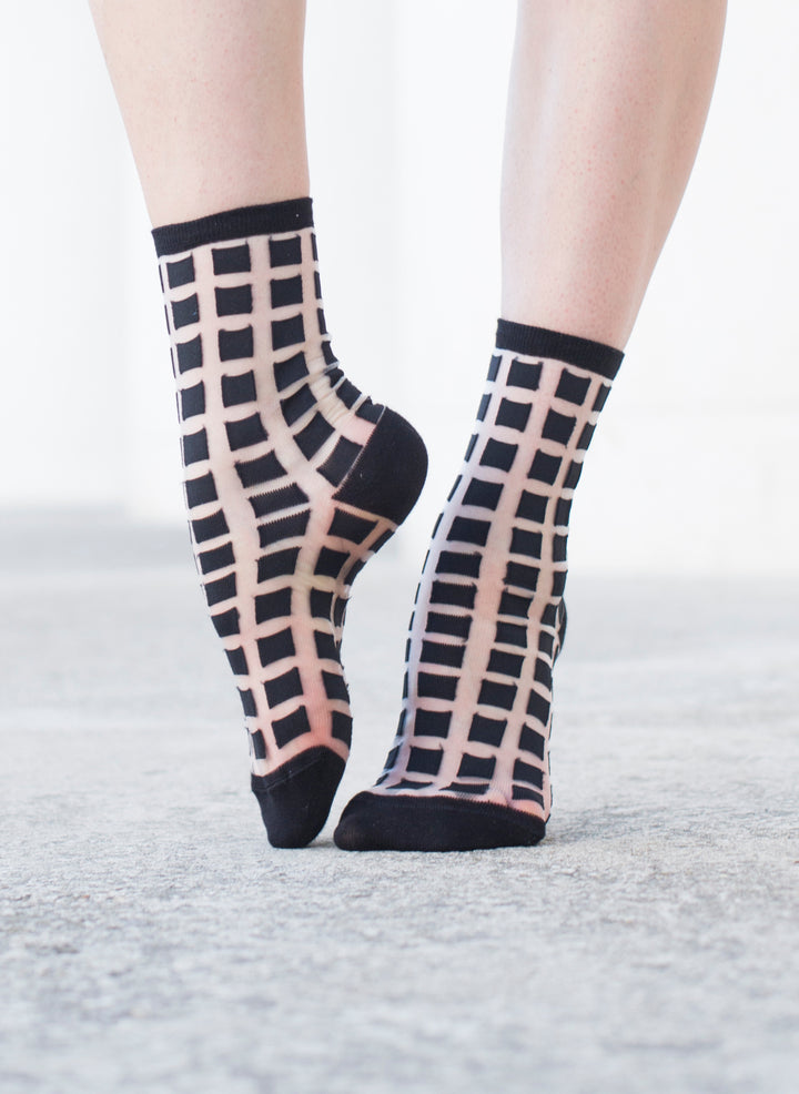 Chaussettes Transparentes Ginza Black - Atelier St Eustache