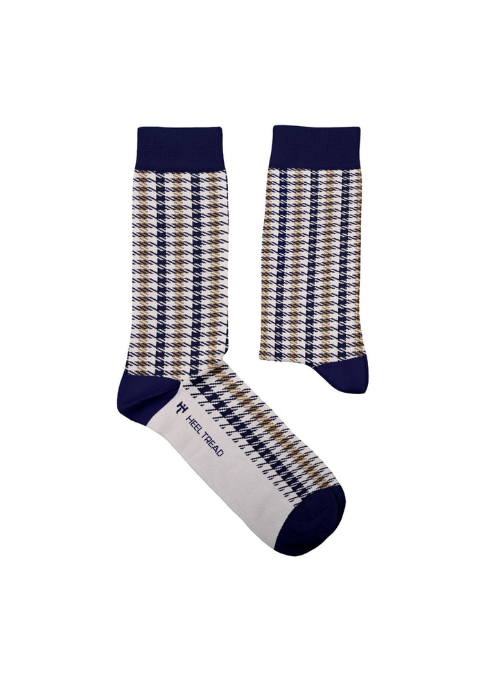 Chaussettes Pied de Poule Beige (Tissus Porsche) - Sock Affairs