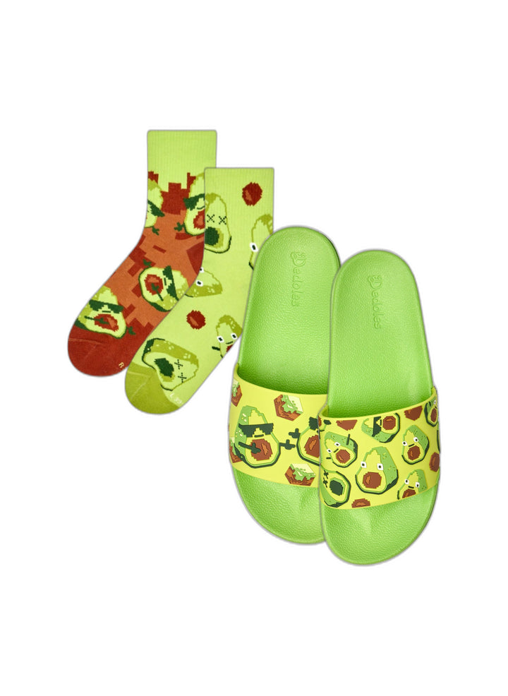 Pixel Avocados Bundle — Socks & Sliders