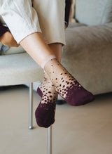 Chaussettes Transparentes à Pois NakaMeguro Bordeaux