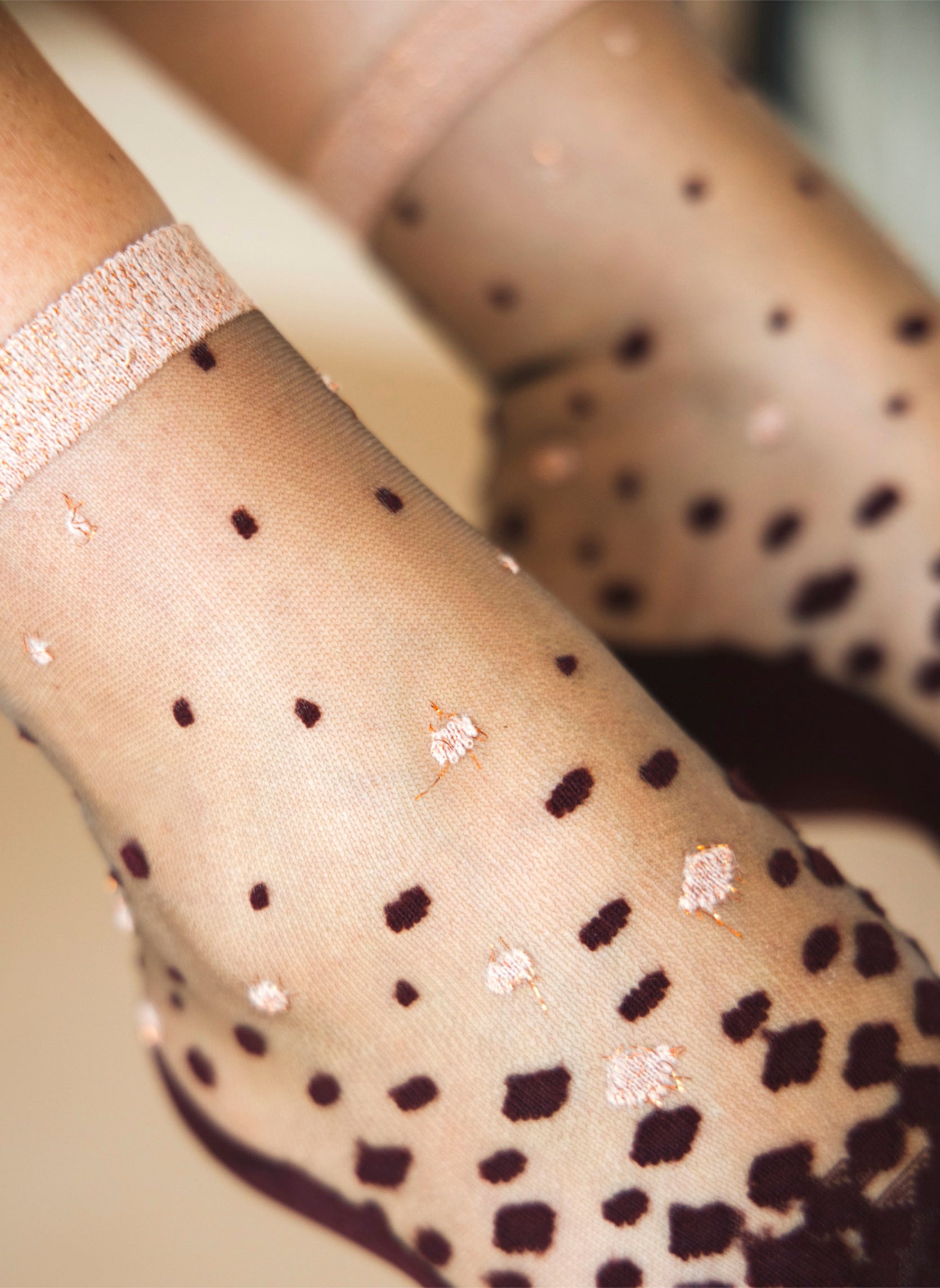 Chaussettes Transparentes à Pois NakaMeguro Bordeaux