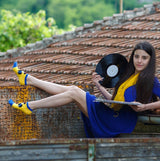 Socquettes Disques Gramophone - Photo portée