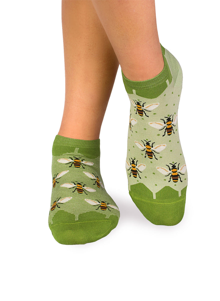 Socquettes en Bambou Abeilles - Vertes - Pirin Hill