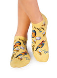 Socquettes en Bambou Oiseaux & Fleurs - Jaunes Pastel