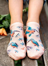 Socquettes en Bambou Oiseaux & Fleurs - Beige