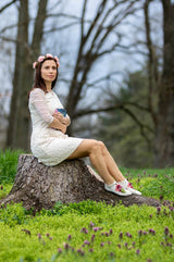 Socquettes en Bambou Orchidée - Photo portée