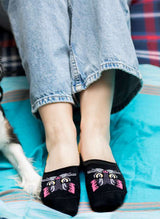Protège-Pieds en Coton Bio Chat Noir