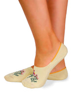 Protège-Pieds en Coton Bio Fleurs & Herbes - Jaunes