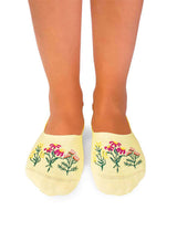 Protège-Pieds en Coton Bio Fleurs & Herbes - Jaunes