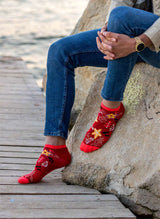 Socquettes Coton Bio Étoiles de Mer - Rouges