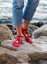 Socquettes Coton Bio Étoiles de Mer - Rouges
