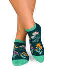 Socquettes Coton Bio Fleurs & Herbes - Vertes
