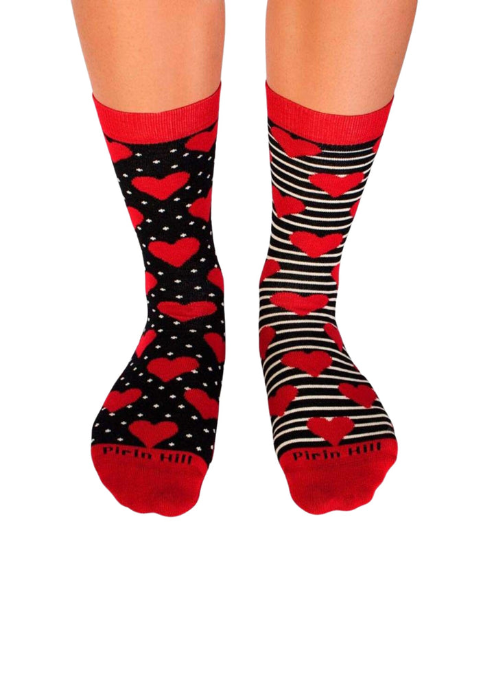 Chaussettes Coton Bio Cœurs Dépareillés - Pirin Hill