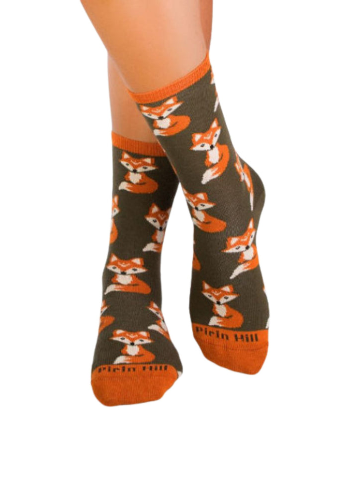 Chaussettes Coton Bio Marrons Renards - Pirin Hill