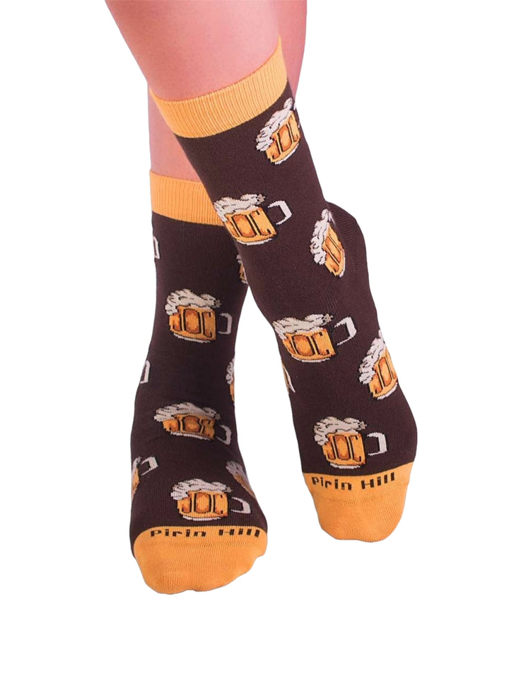 Chaussettes Coton Bio Marrons Chopes de Bière - Pirin Hill