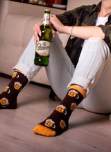 Chaussettes Coton Bio Marrons Chopes de Bière
