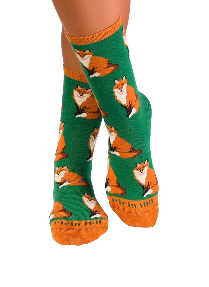 Chaussettes Coton Bio Vertes Renard De La Forêt - Pirin Hill