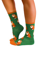 Chaussettes Coton Bio Vertes Renard De La Forêt