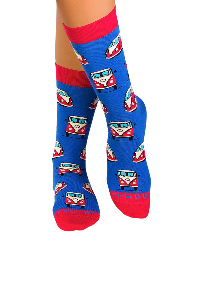 Chaussettes Coton Bio Bleues Combi Volkswagen - Pirin Hill