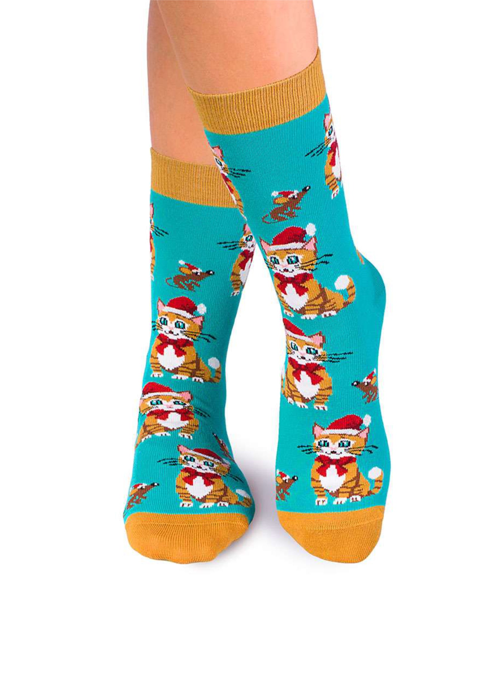 Chaussettes Coton Bio Chats de Noël