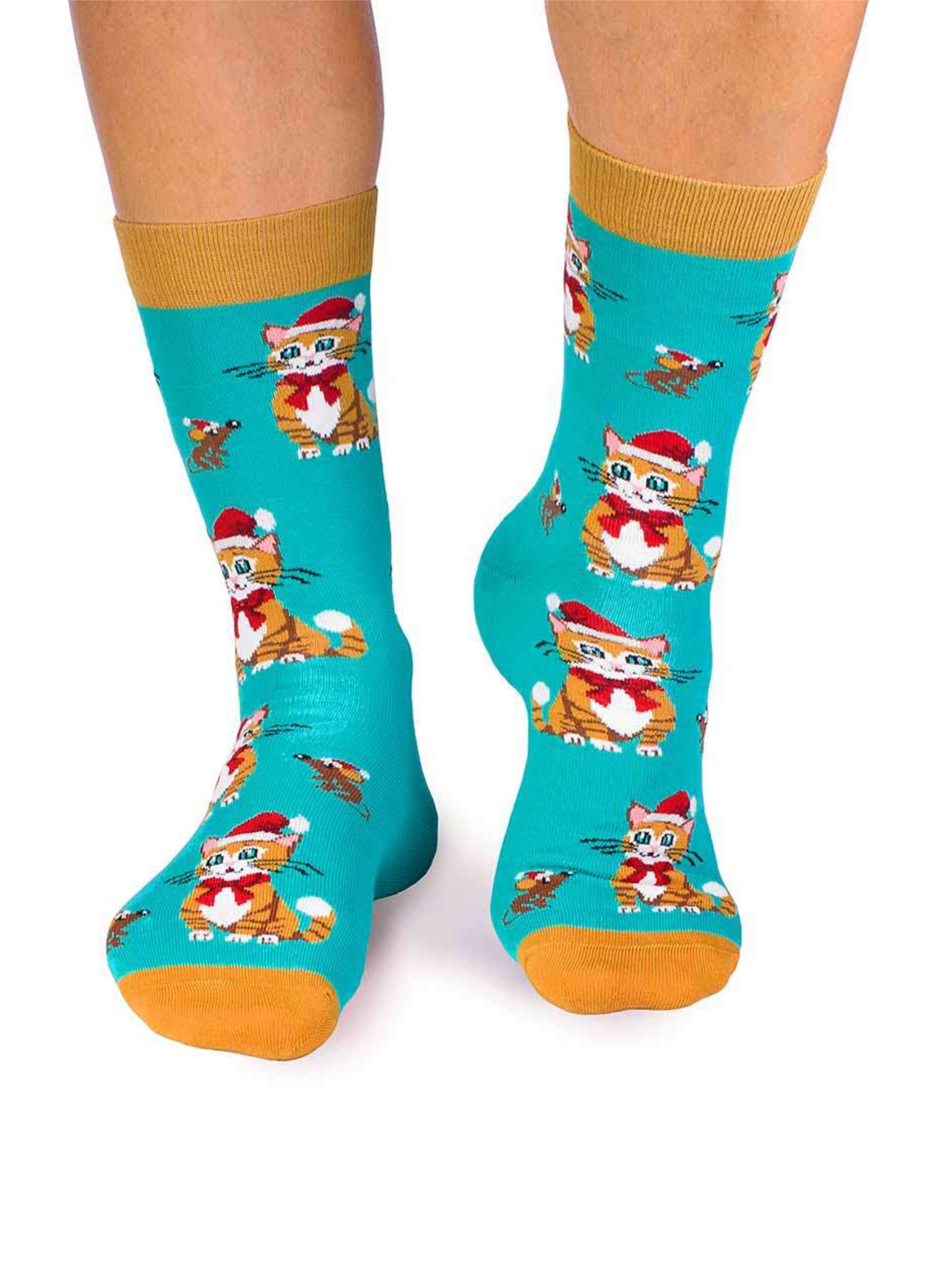 Chaussettes Coton Bio Chats de Noël