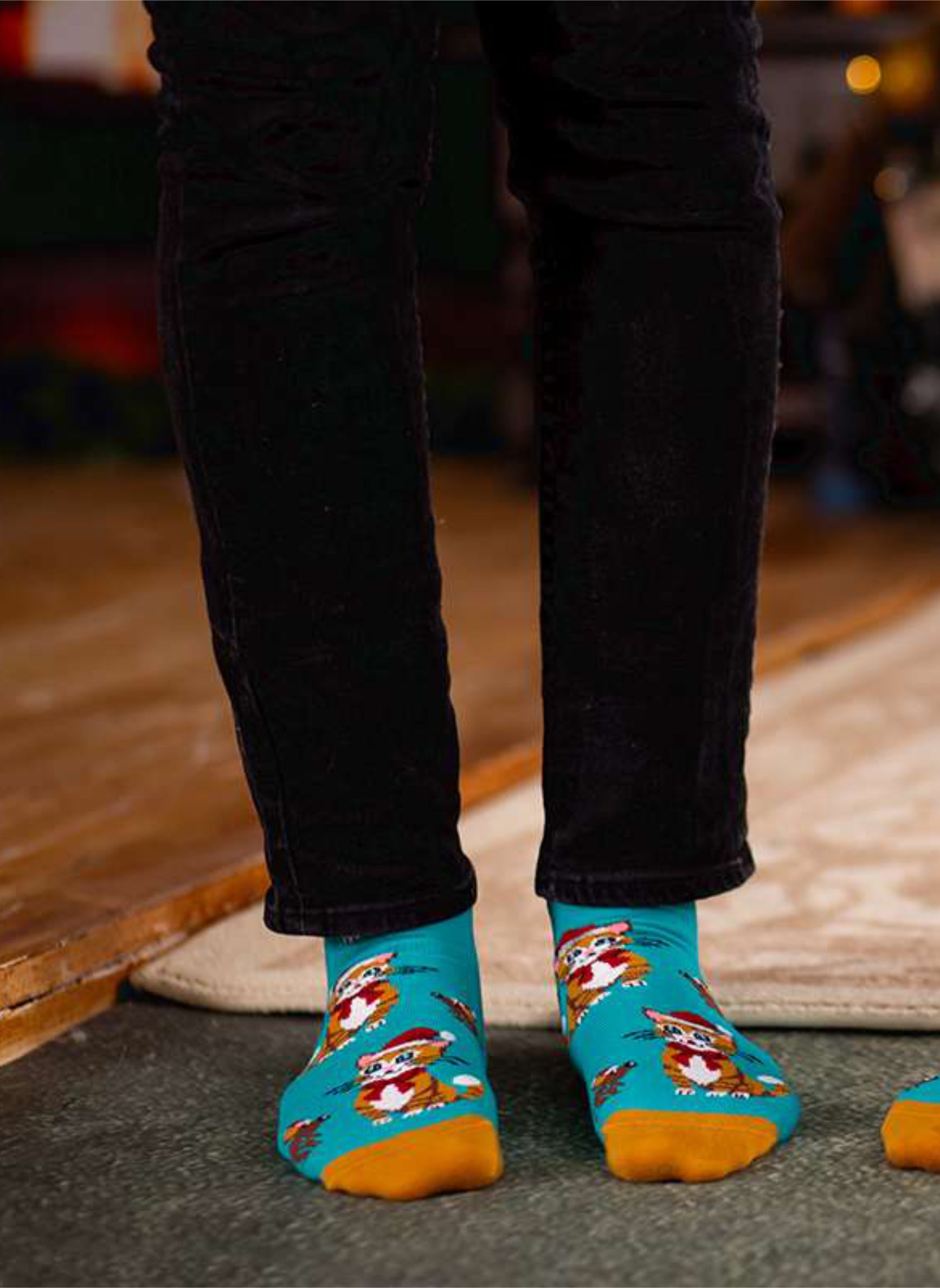 Chaussettes Coton Bio Chats de Noël