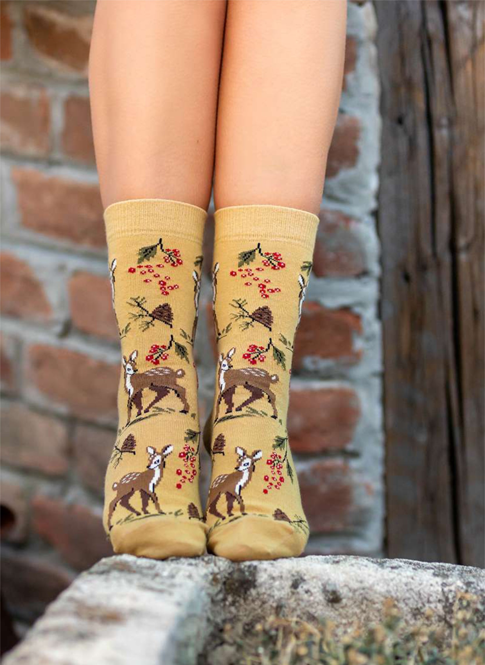 Chaussettes Coton Bio Automne Cerfs