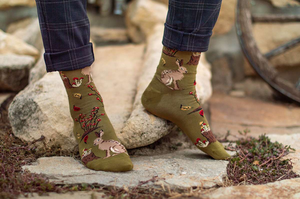 Chaussettes Coton Bio Automne Lièvres