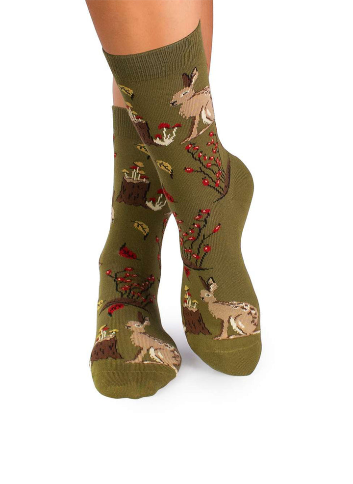 Chaussettes Coton Bio Automne Lièvres - Pirin Hill