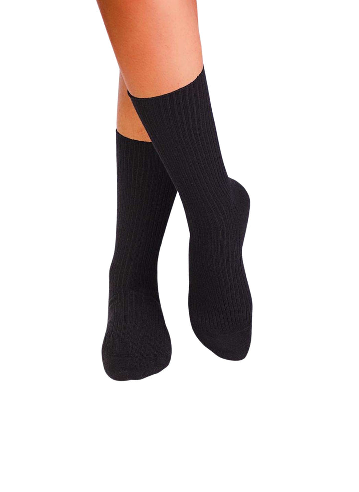 Chaussettes Sans Élastique Coton Bio Noires - Pirin Hill