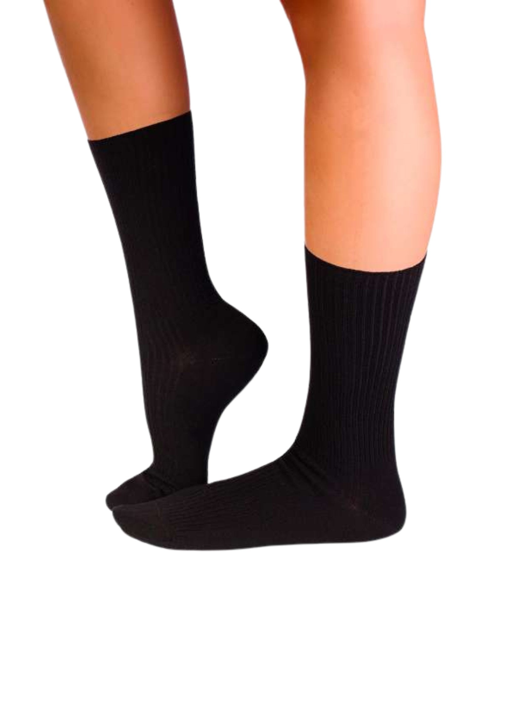 Chaussettes Sans Élastique Coton Bio Noires