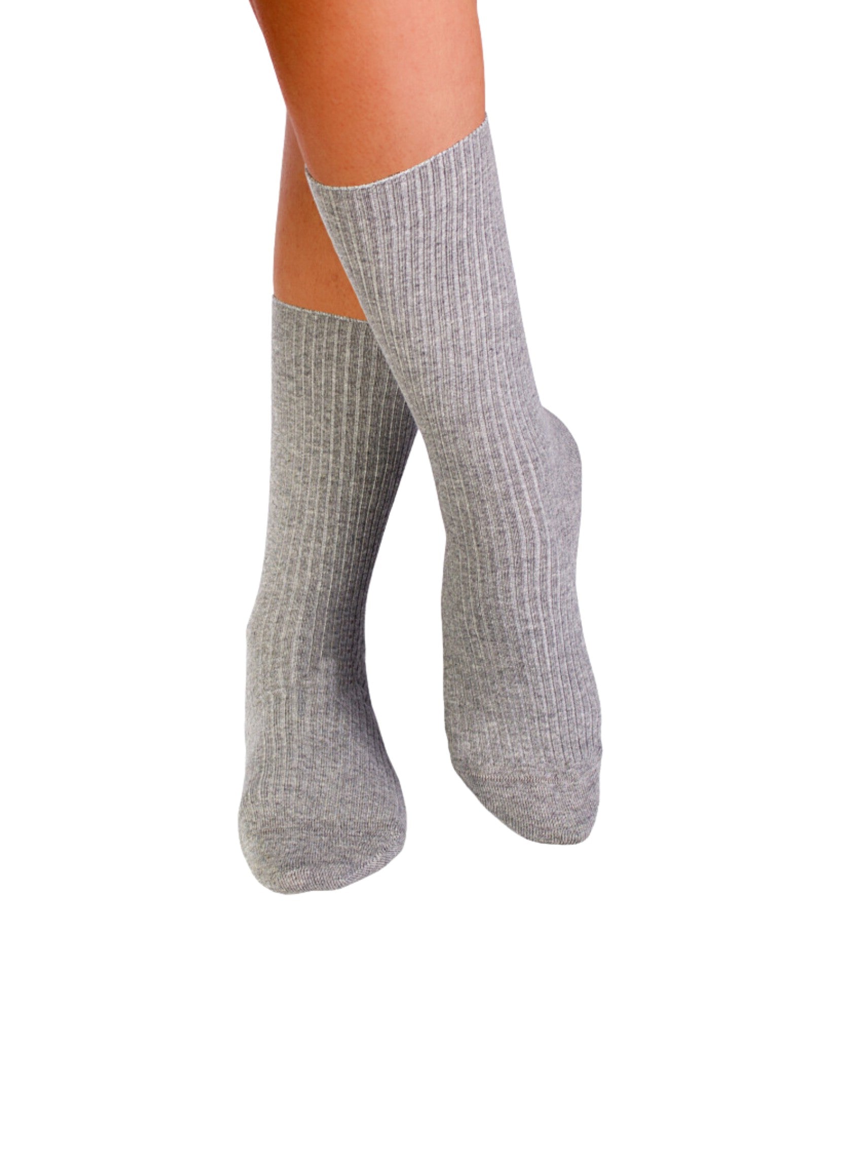 Chaussettes Sans Élastique Coton Bio Grises