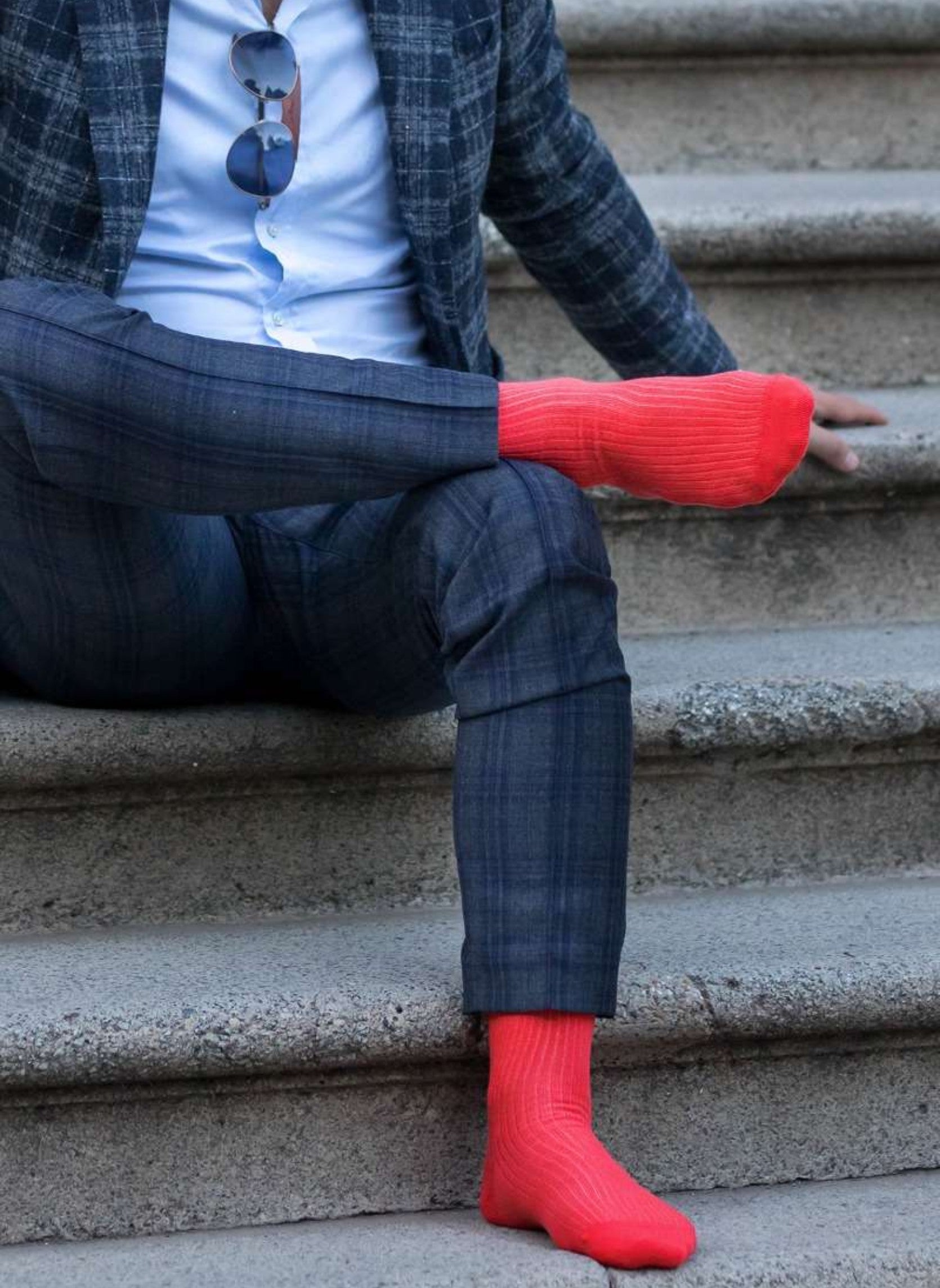 Chaussettes Sans Élastique Coton Bio Corail