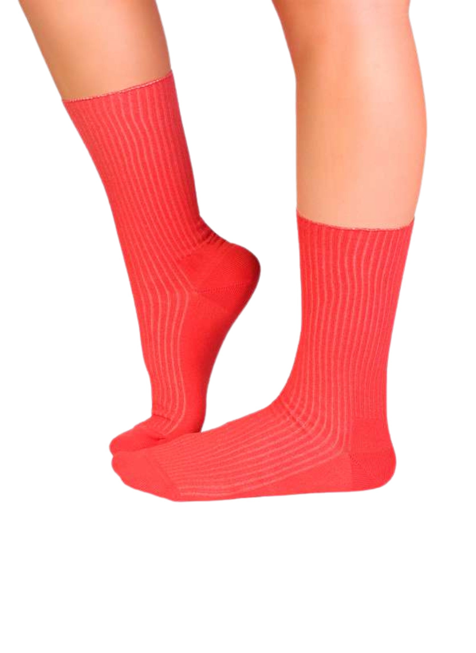 Chaussettes Sans Élastique Coton Bio Corail