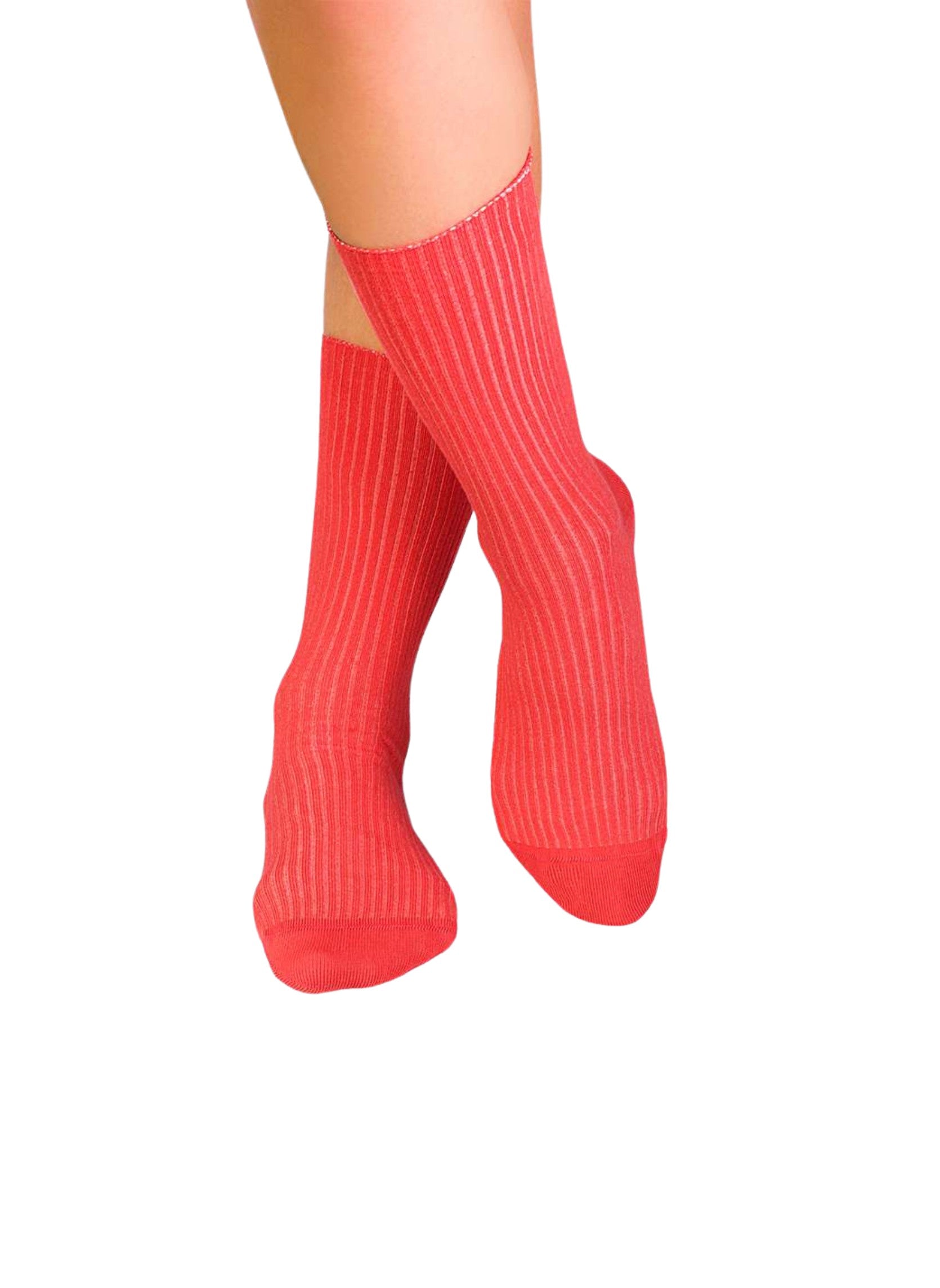 Chaussettes Sans Élastique Coton Bio Corail