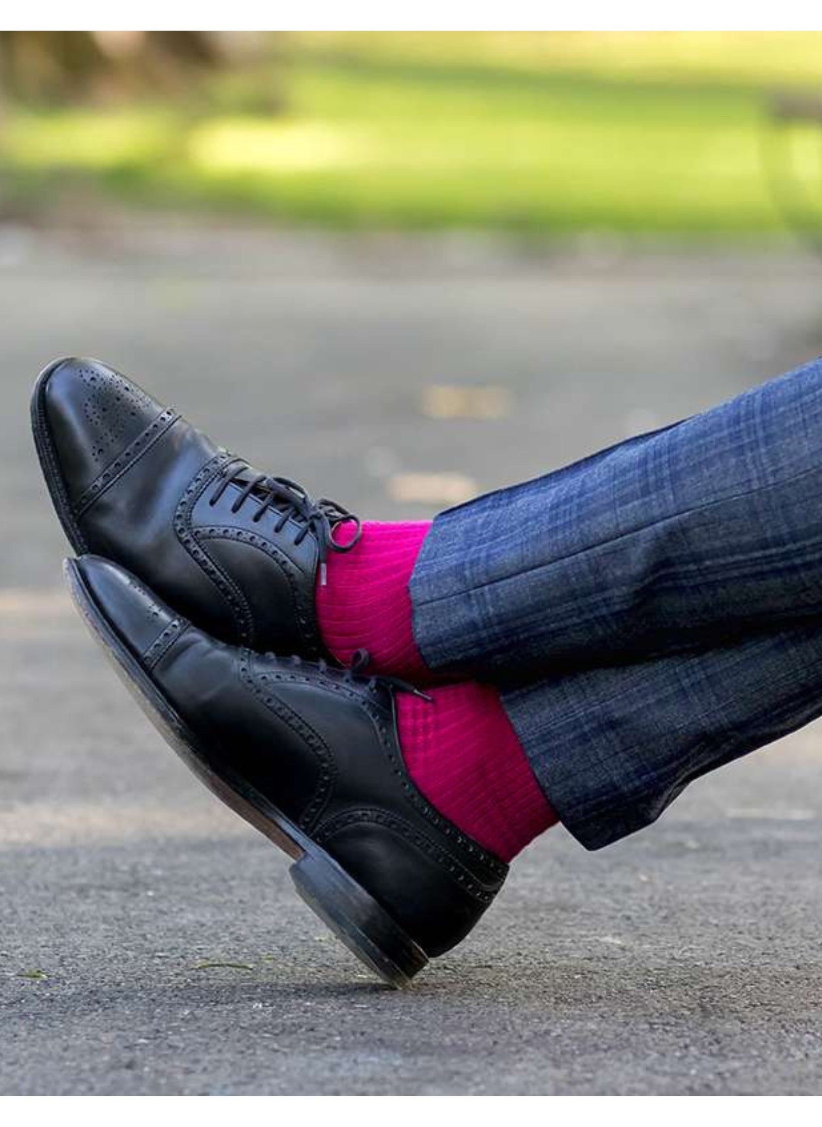 Chaussettes Sans Élastique Coton Bio Fuchsia