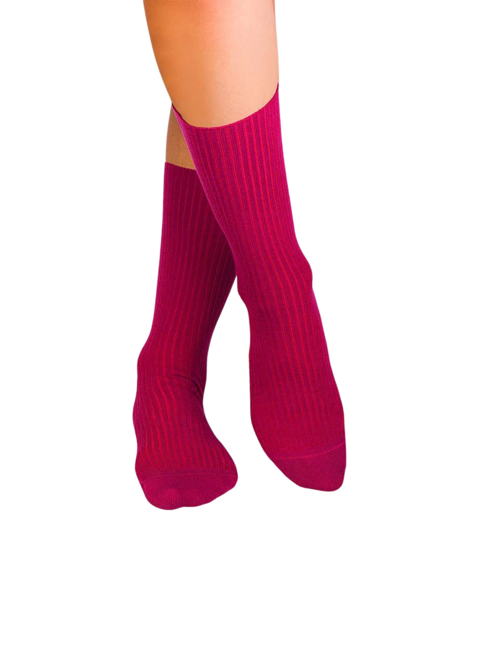 Chaussettes Sans Élastique Coton Bio Fuchsia