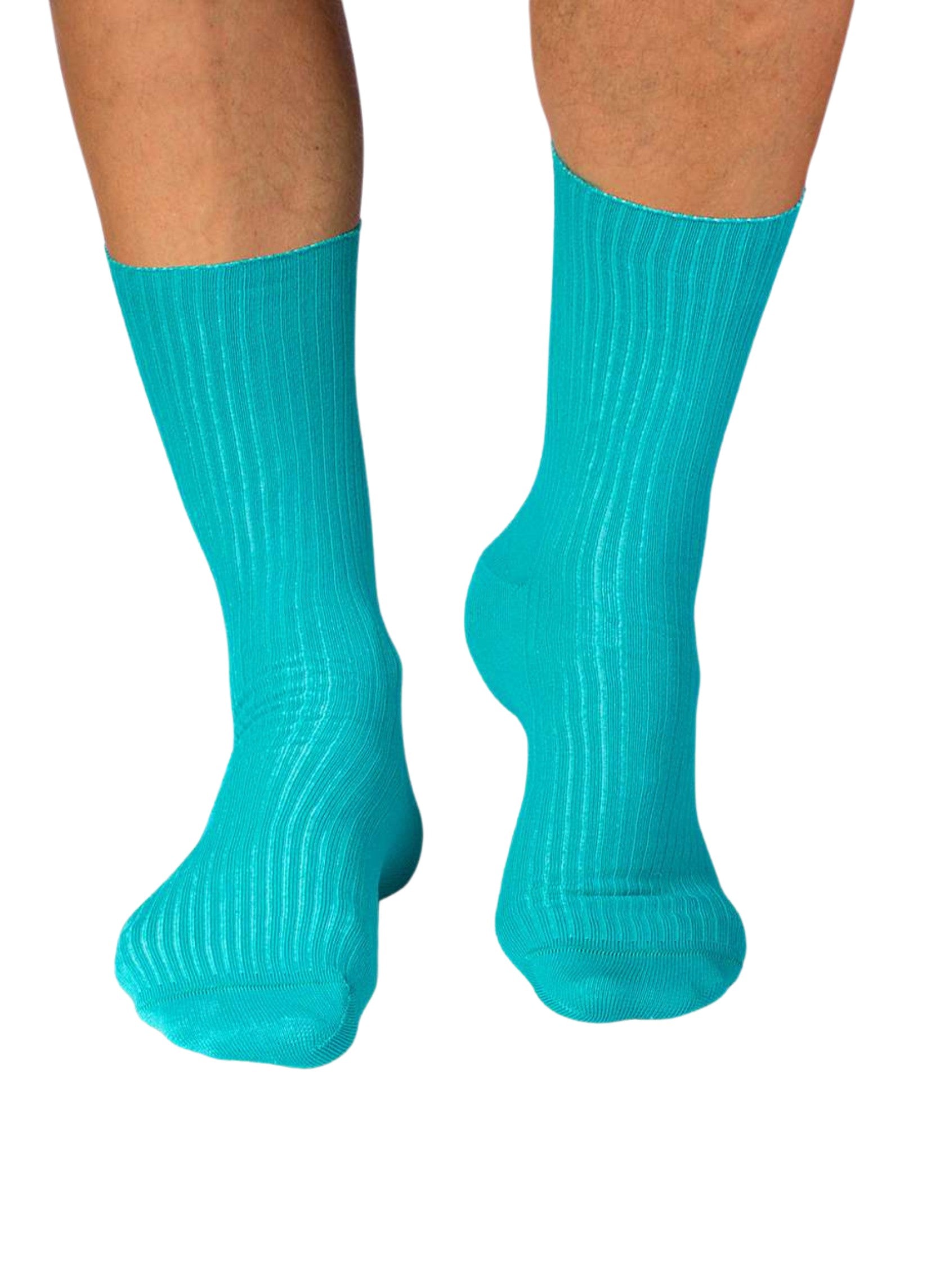 Chaussettes Sans Élastique Coton Bio Turquoise