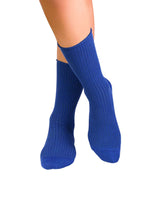 Chaussettes Sans Élastique Coton Bio Bleues