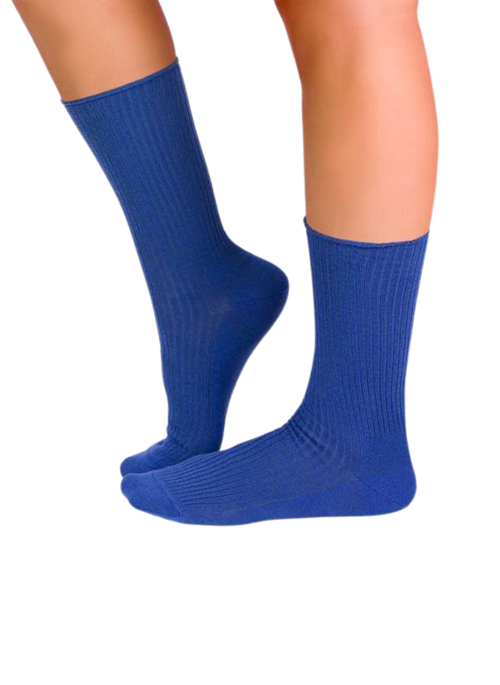 Chaussettes Sans Élastique Coton Bio Bleues